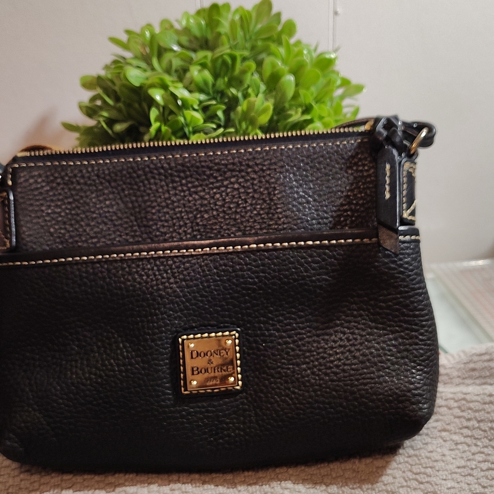 Dooney & Bourke Black Pebble Leather Crossbody Bag